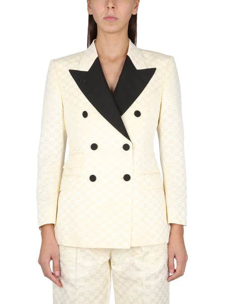 GUCCI Chic Cotton Jacket with Button Closure and Lance Collar for Women