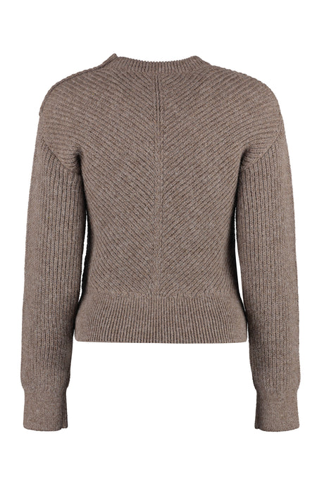 BOTTEGA VENETA Long Sleeve Crew-Neck Sweater with Horn Buttons