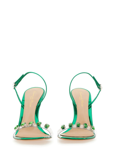 GIANVITO ROSSI Candy Ribbon Mini Sandal with Ankle Strap, 10.5 cm Heel