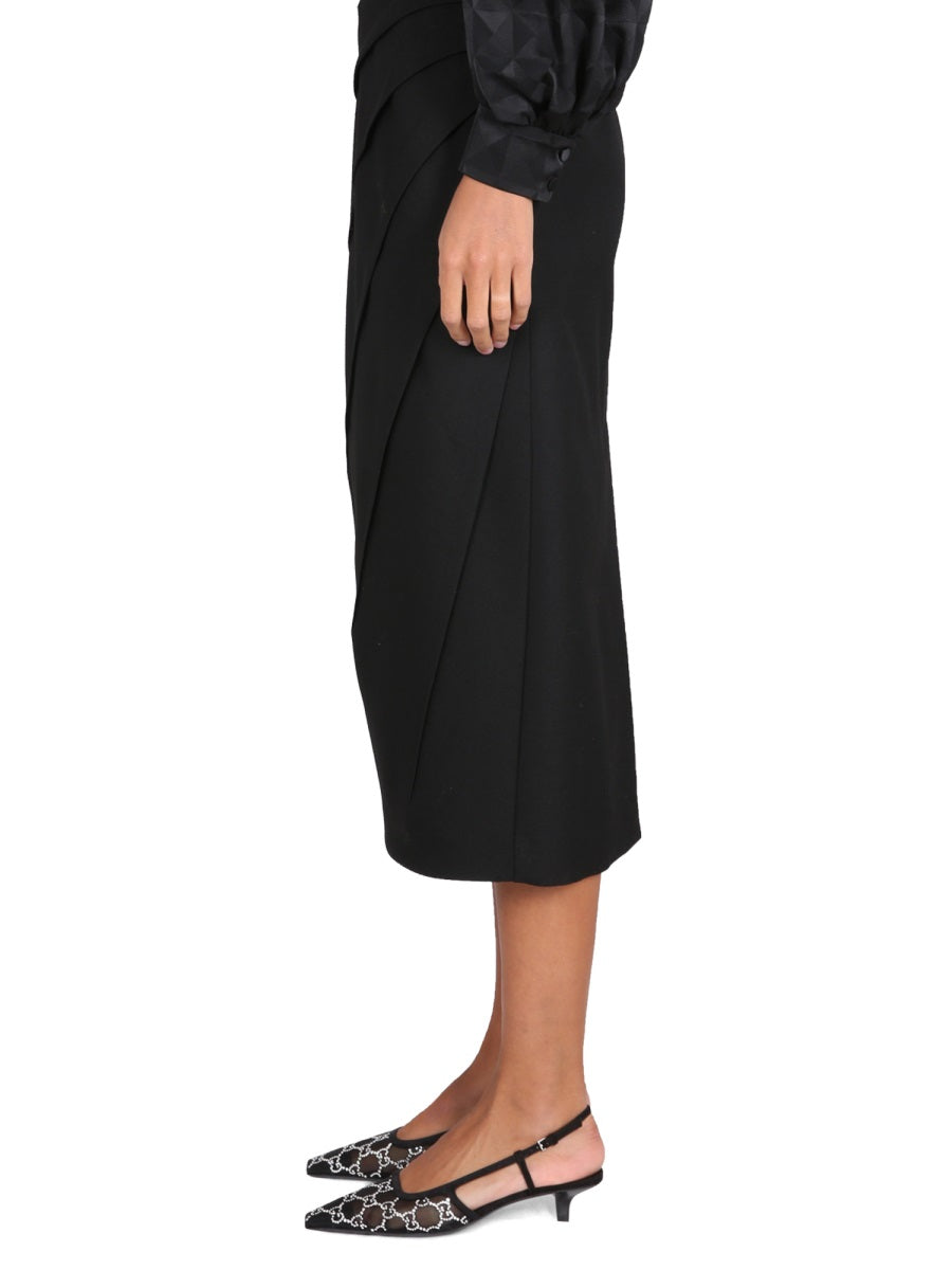 GUCCI Stylish Women's Wool Skirt with Zipper Closure