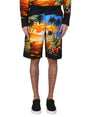 DOLCE & GABBANA Men's Mini Bermuda Shorts with Tropical Print