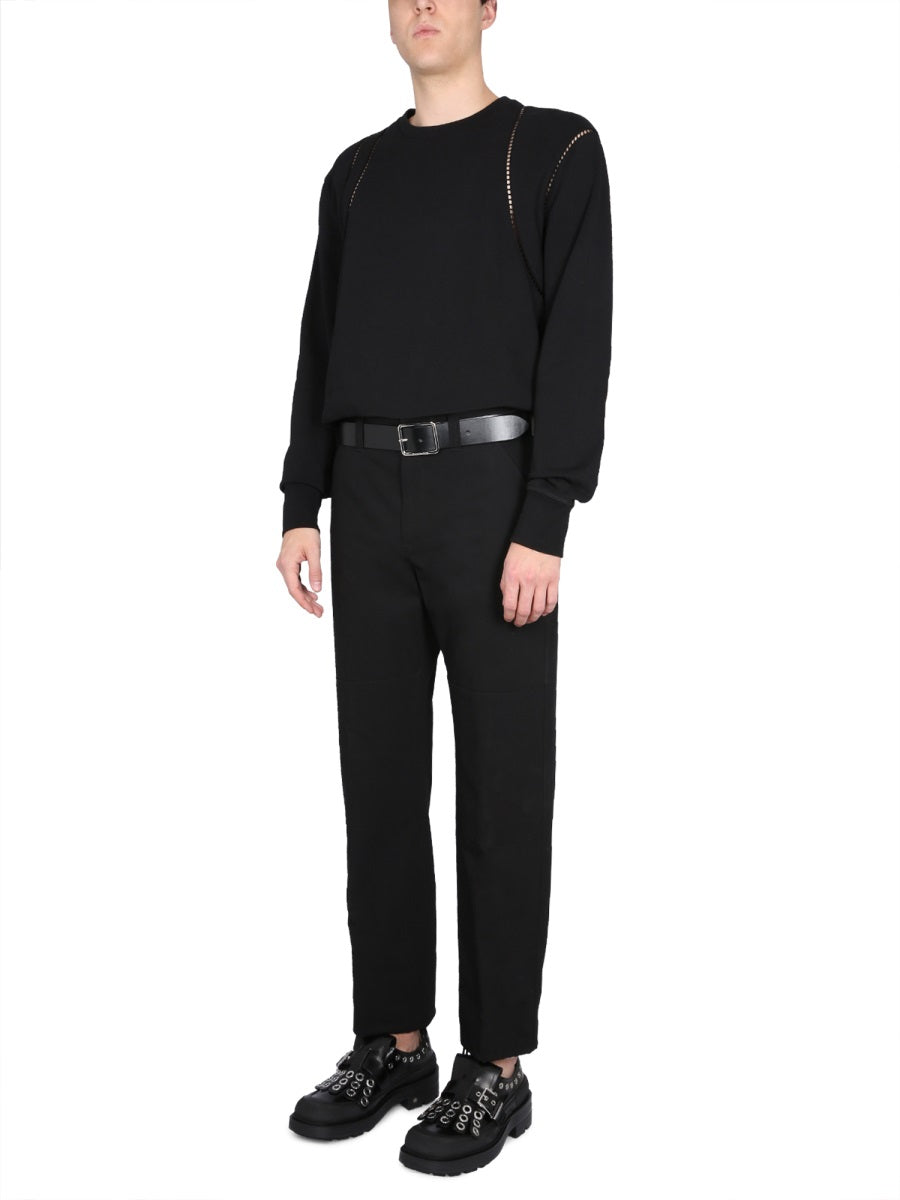 ALEXANDER MCQUEEN Men's Workwear Pants with Concealed Closure