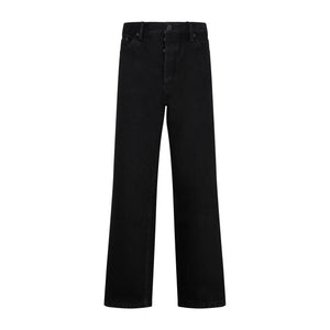 BALENCIAGA Women's Black Cotton Ankle Cut Jeans