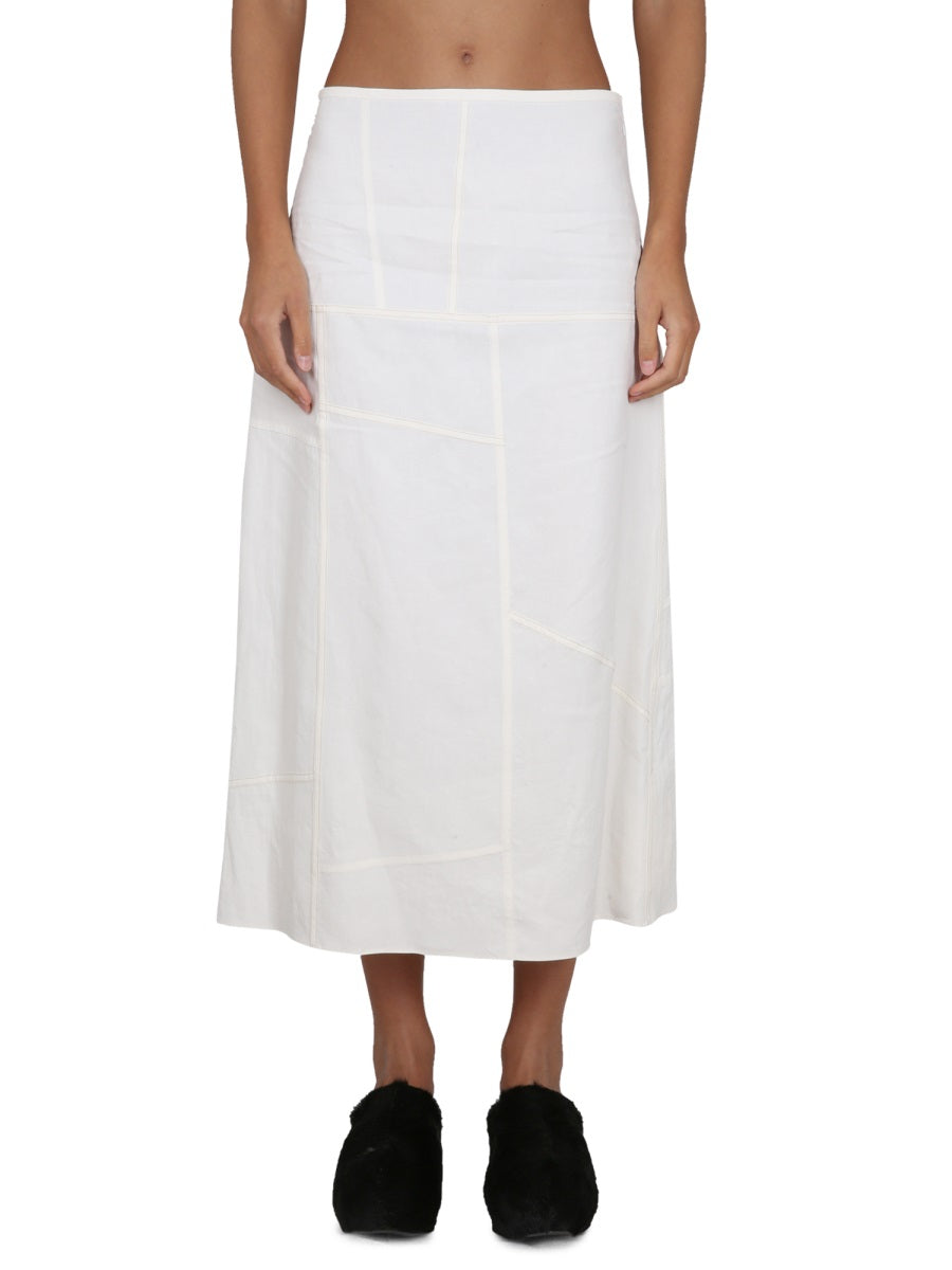 JIL SANDER Women's Regular Fit Cotton Midi Skirt