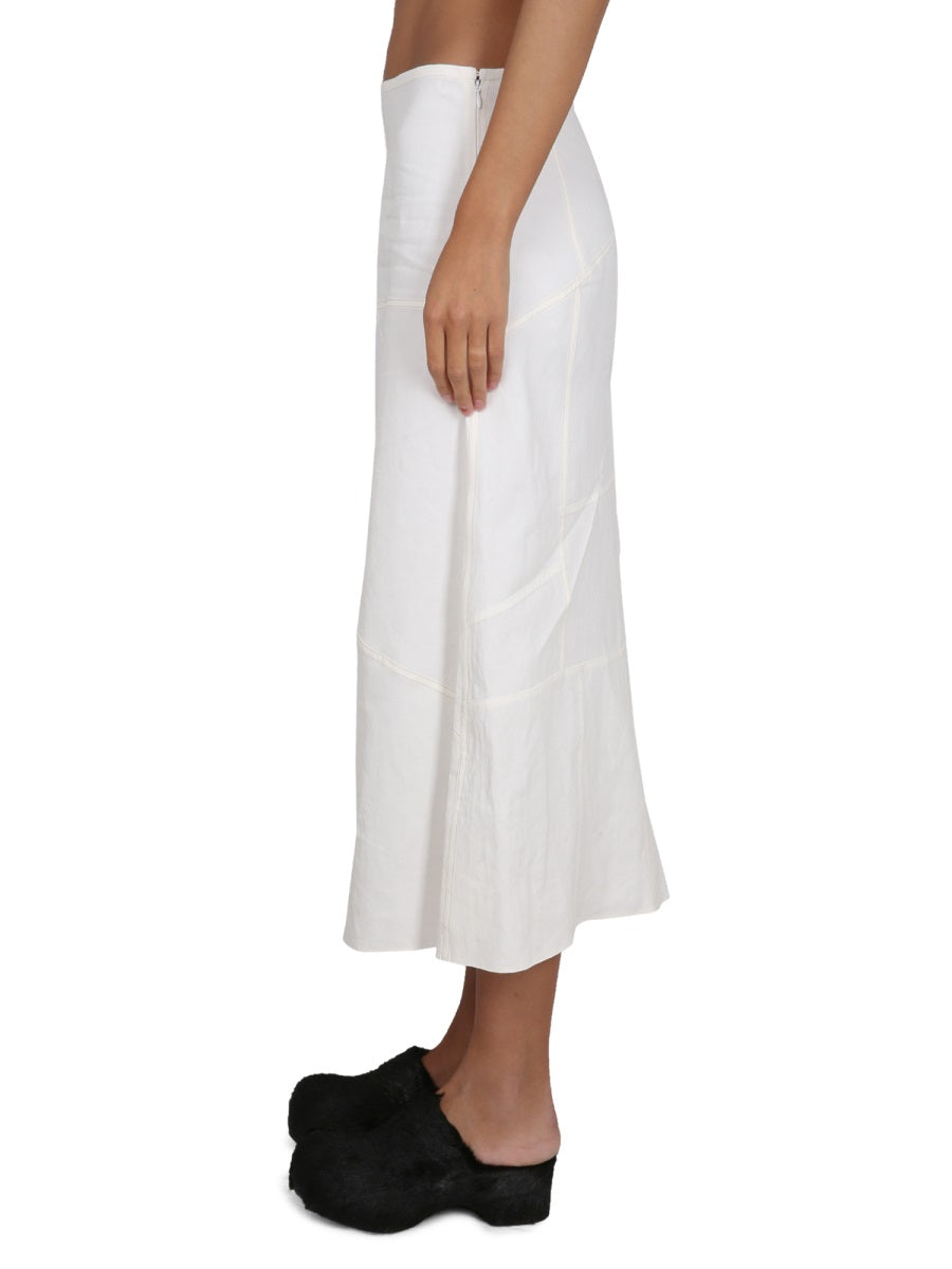 JIL SANDER Women's Regular Fit Cotton Midi Skirt