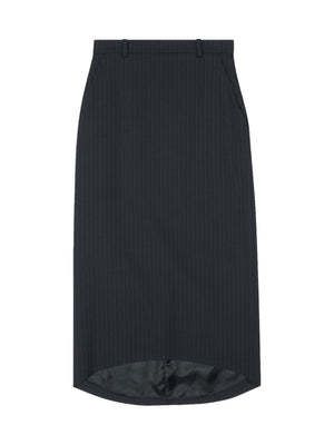 BALENCIAGA Hourglass Pinstripe Pencil Skirt