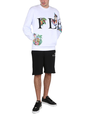 PHILIPP PLEIN Men's Crewneck Sweatshirt with Front Logo