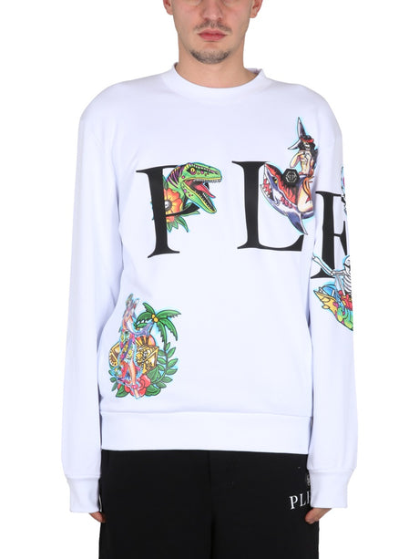 PHILIPP PLEIN Men's Crewneck Sweatshirt with Front Logo