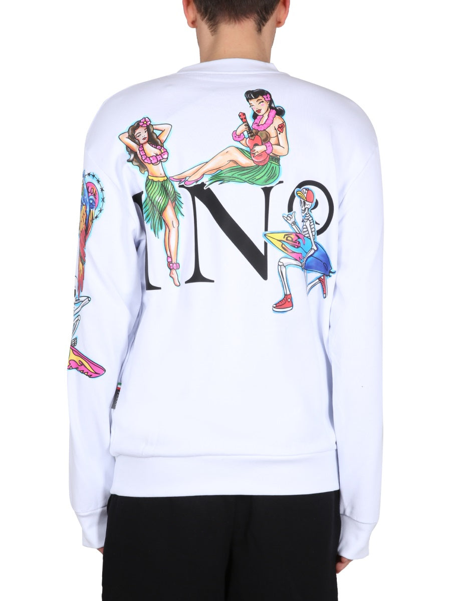 PHILIPP PLEIN Men's Crewneck Sweatshirt with Front Logo