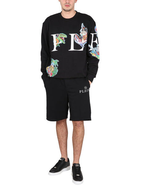 PHILIPP PLEIN Men's Crewneck Sweatshirt with Front Logo