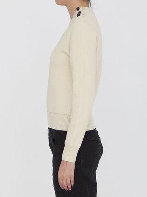 BOTTEGA VENETA Crew-Neck Wool Sweater with Embellished Buttons