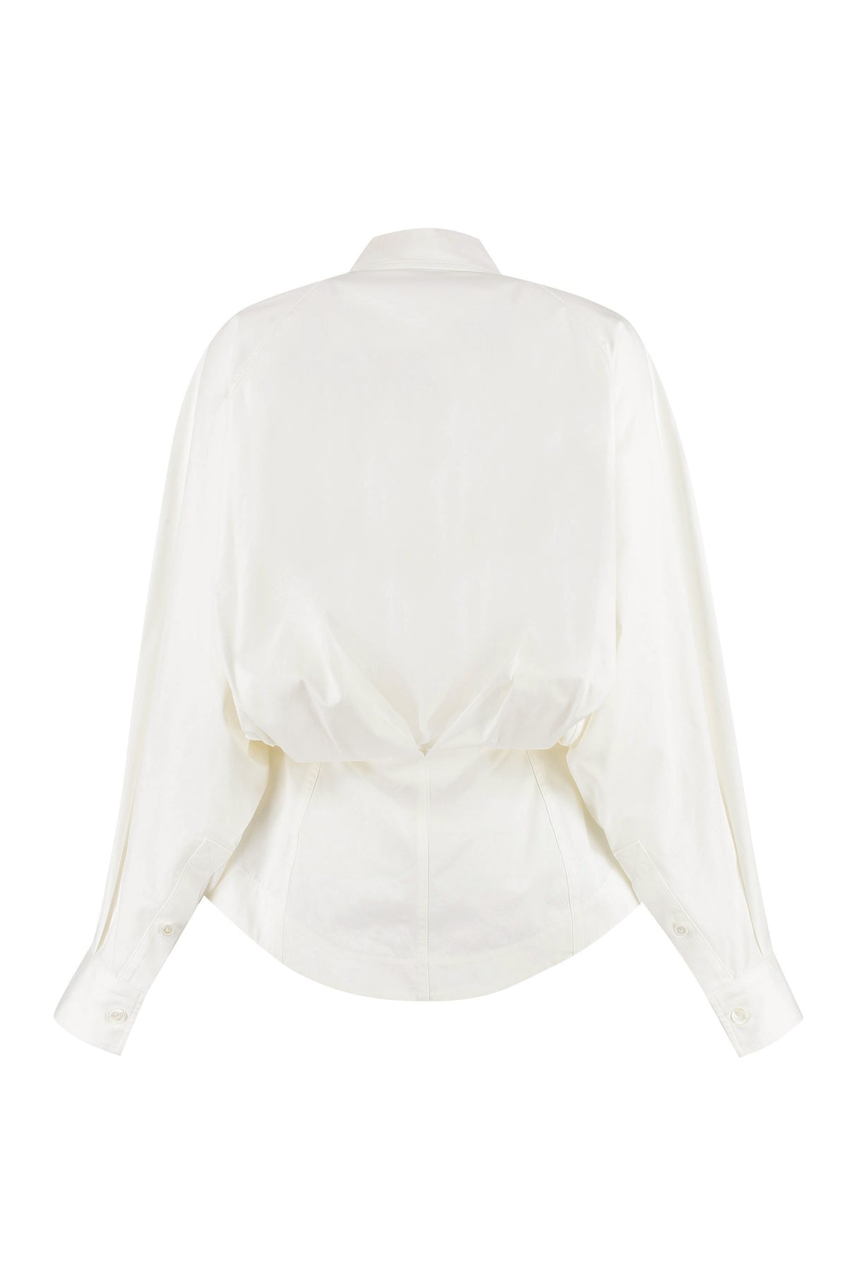 BOTTEGA VENETA Long Sleeve Cotton Shirt with Asymmetric Hem