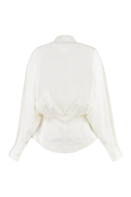 BOTTEGA VENETA Long Sleeve Cotton Shirt with Asymmetric Hem