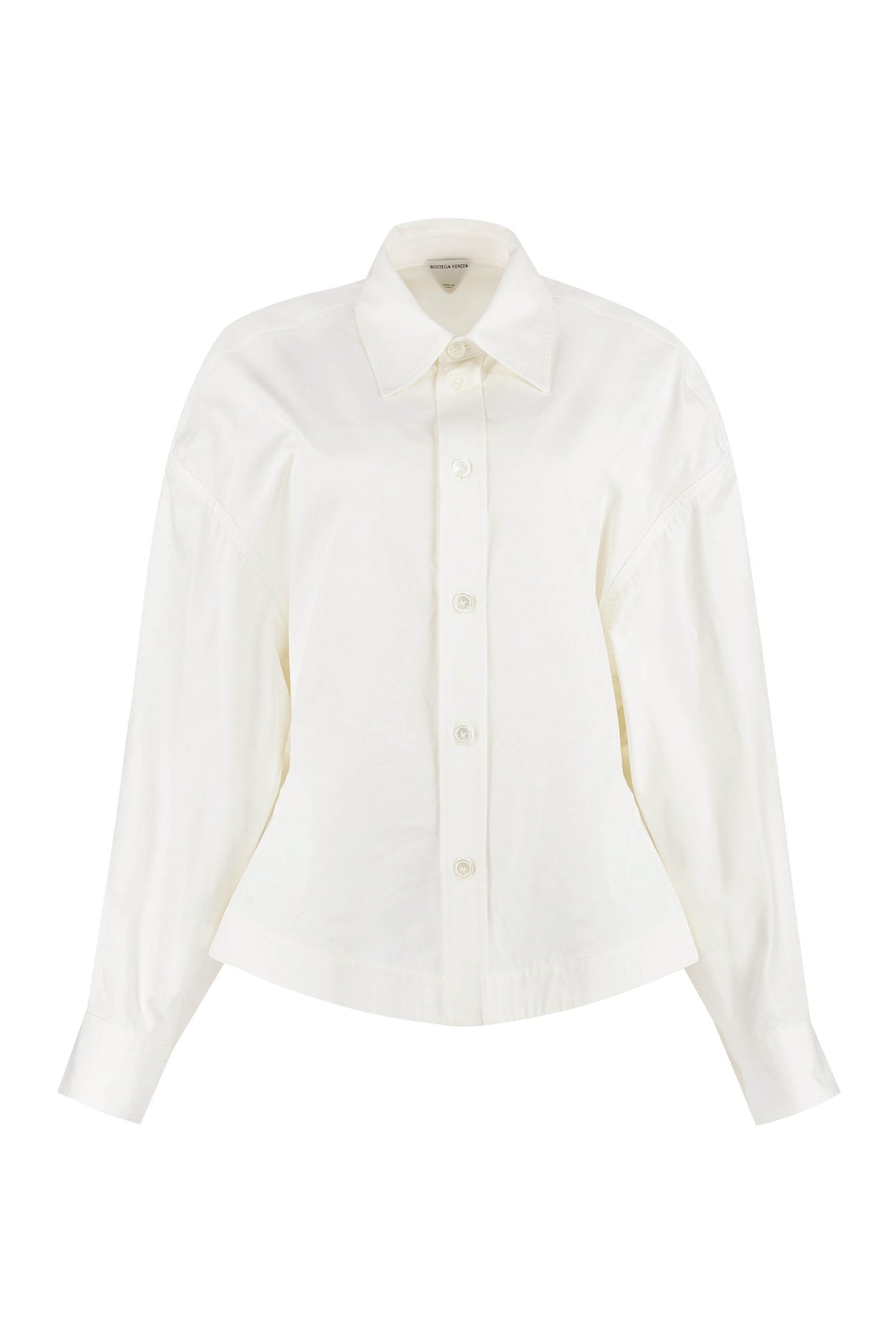 BOTTEGA VENETA Long Sleeve Cotton Shirt with Asymmetric Hem