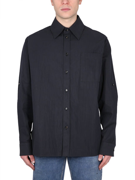 BOTTEGA VENETA Cotton Twill Shirt with Pointed Collar for Men