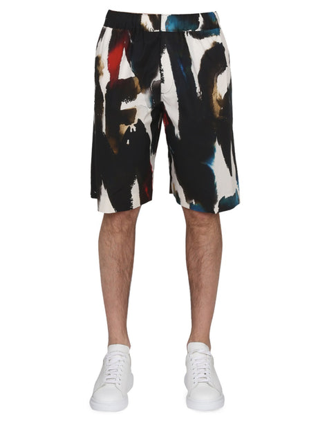 ALEXANDER MCQUEEN Logo Print Bermuda Shorts for Men - SS23