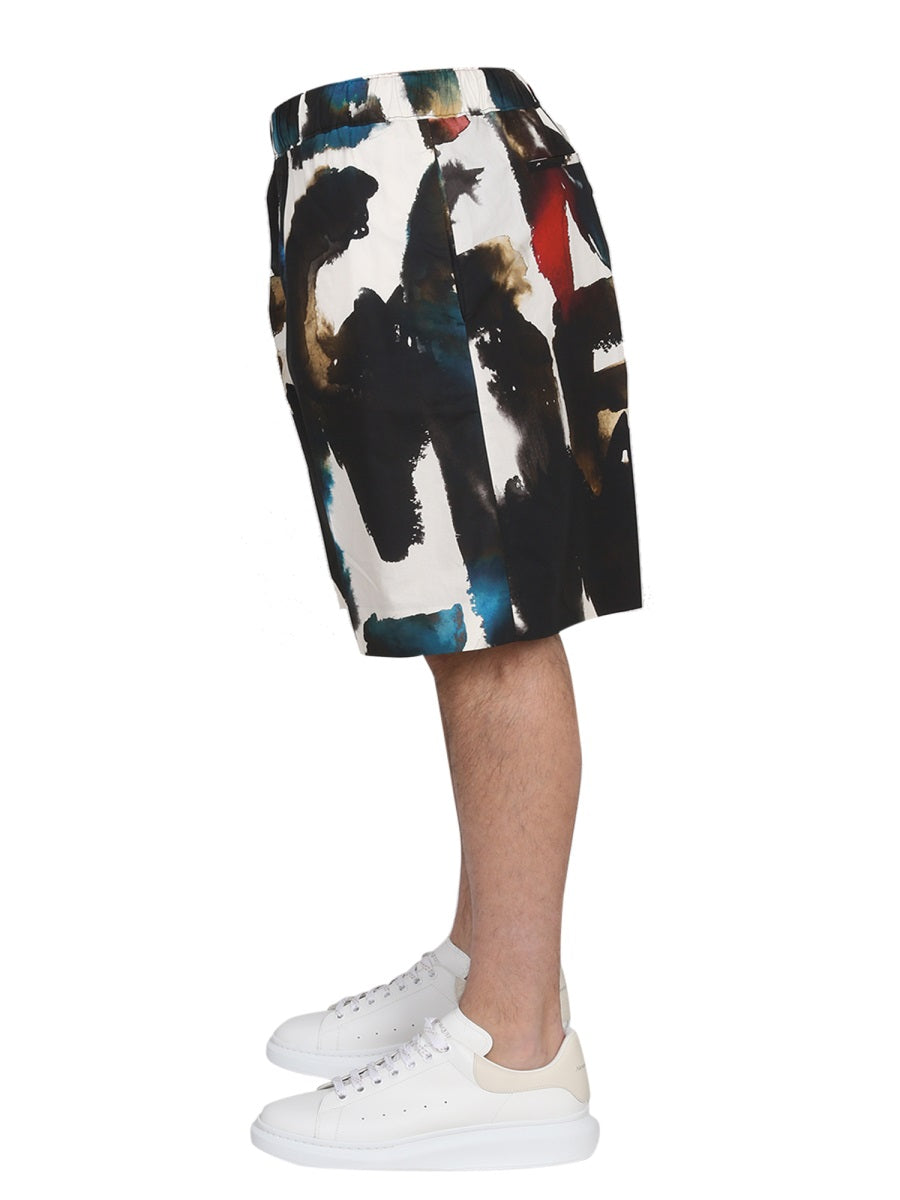 ALEXANDER MCQUEEN Logo Print Bermuda Shorts for Men - SS23