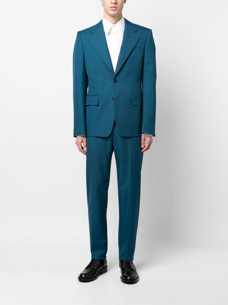 ALEXANDER MCQUEEN Men's Sustainable Blue Wool Blend Jacket for SS23