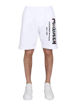 ALEXANDER MCQUEEN Logo Print Bermuda Shorts for Men - SS23 Collection