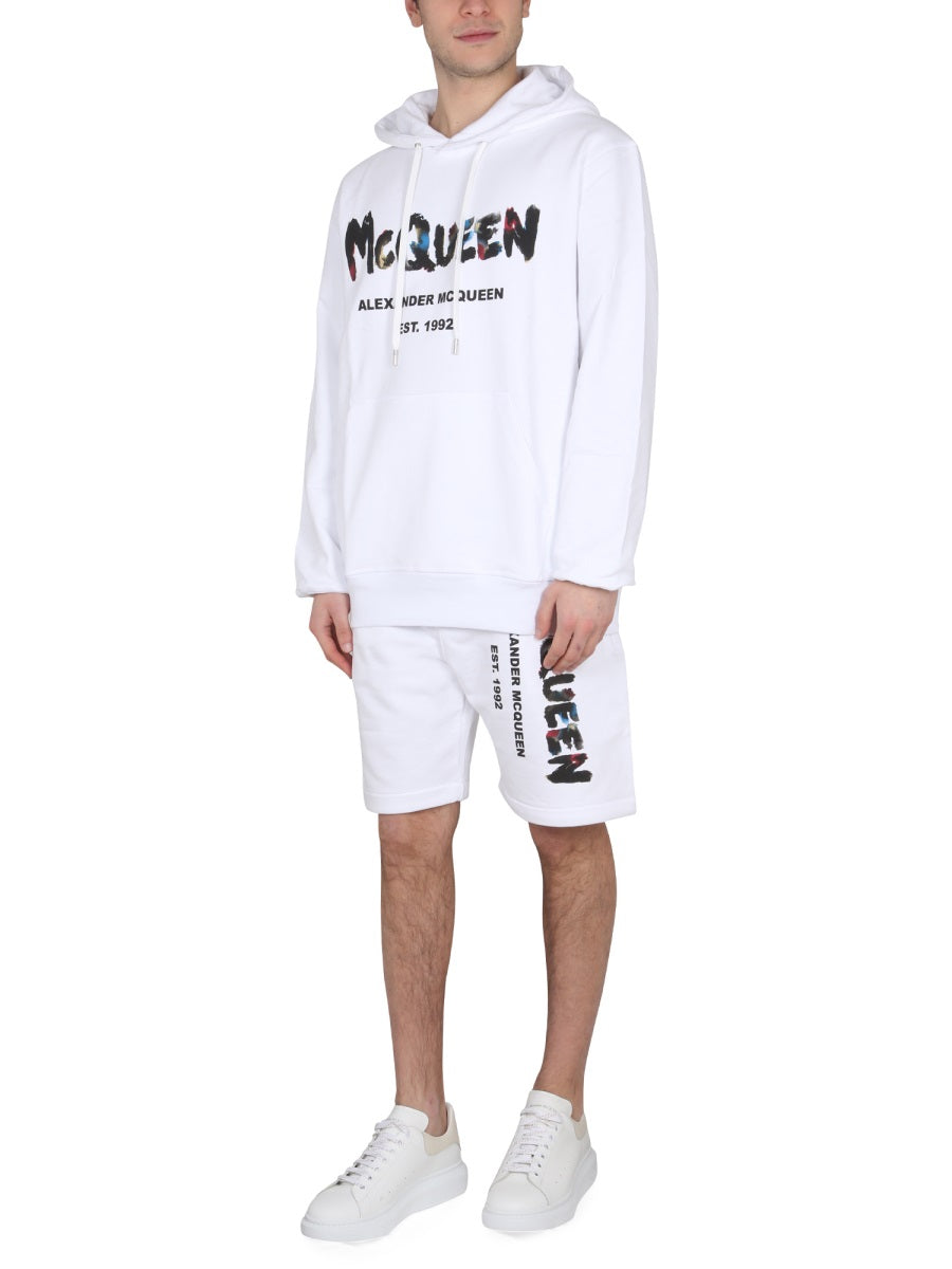 ALEXANDER MCQUEEN Logo Print Bermuda Shorts for Men - SS23 Collection