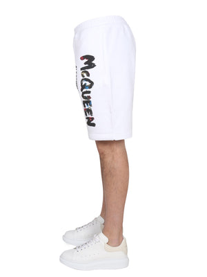 ALEXANDER MCQUEEN Logo Print Bermuda Shorts for Men - SS23 Collection