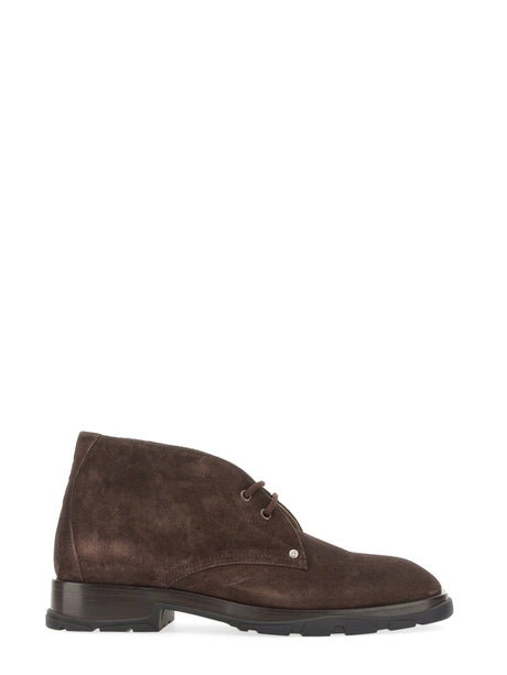 ALEXANDER MCQUEEN Stylish Suede Boot with 3 cm Heel for Men