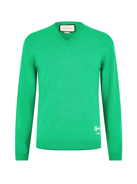 GUCCI Luxury V-Neck Cashmere Sweater for Men