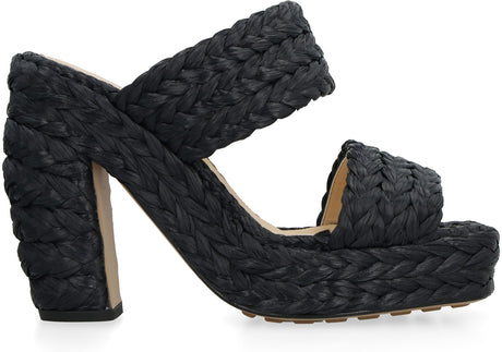 BOTTEGA VENETA Raffia Block Heel Flat Sandals