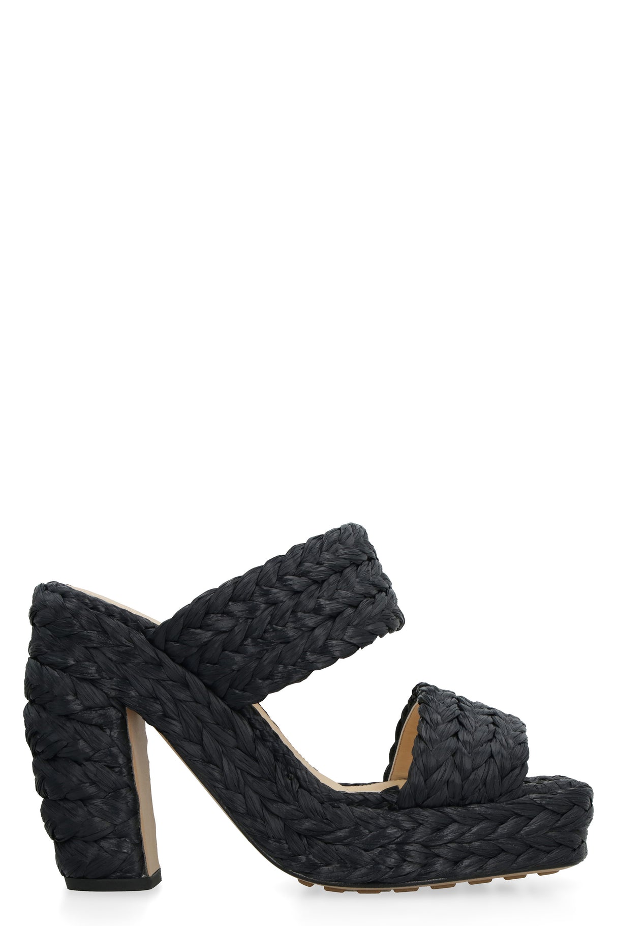 BOTTEGA VENETA Raffia Platform Sandals with 12cm Heel