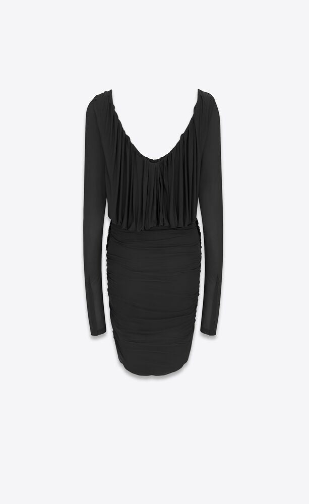 SAINT LAURENT Chic Draped Mini Dress for Women