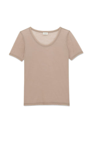 Men's Round Neck T-Shirt in Bois de Rose for SS23