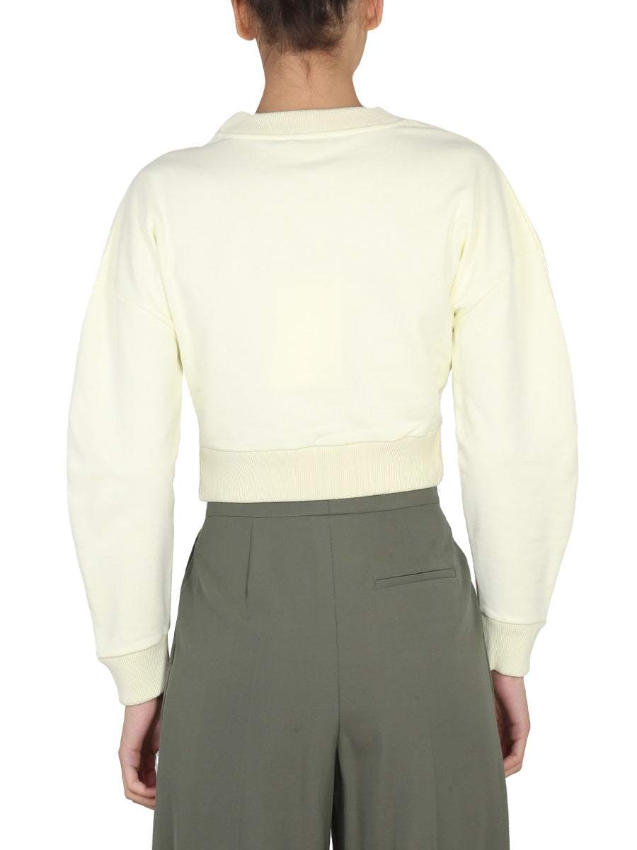 ALEXANDER MCQUEEN Cropped Sweatshirt with Cut Out Detail