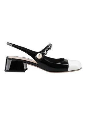 MIUMIU Bicolor Slingback Pumps with 5 cm Heel