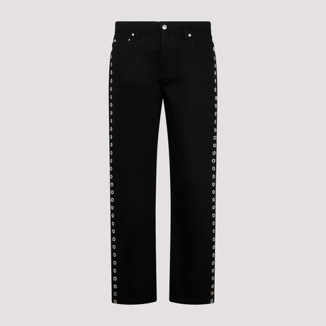 ALEXANDER MCQUEEN Eyelet Cotton Jeans for Men - SS23 Collection