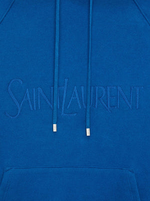 SAINT LAURENT Logo-Embroidered Cotton Hoodie for Men - FW23