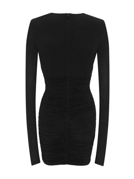 SAINT LAURENT Elegant Draped Mini Dress for Women