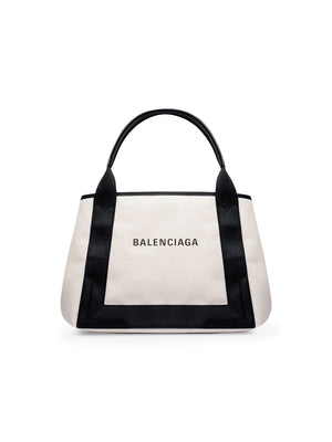 BALENCIAGA Mini Cotton and Calfskin Tote Bag