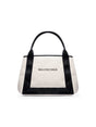 BALENCIAGA Mini Cotton and Calfskin Tote Bag