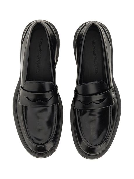 ALEXANDER MCQUEEN Men's Leather Loafers with 3 cm Heel