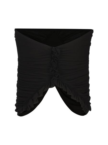 SAINT LAURENT Cropped Ruffled Bustier T-Shirt (Size 36)