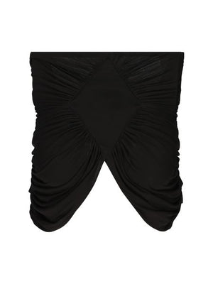 SAINT LAURENT Cropped Ruffled Bustier T-Shirt (Size 36)