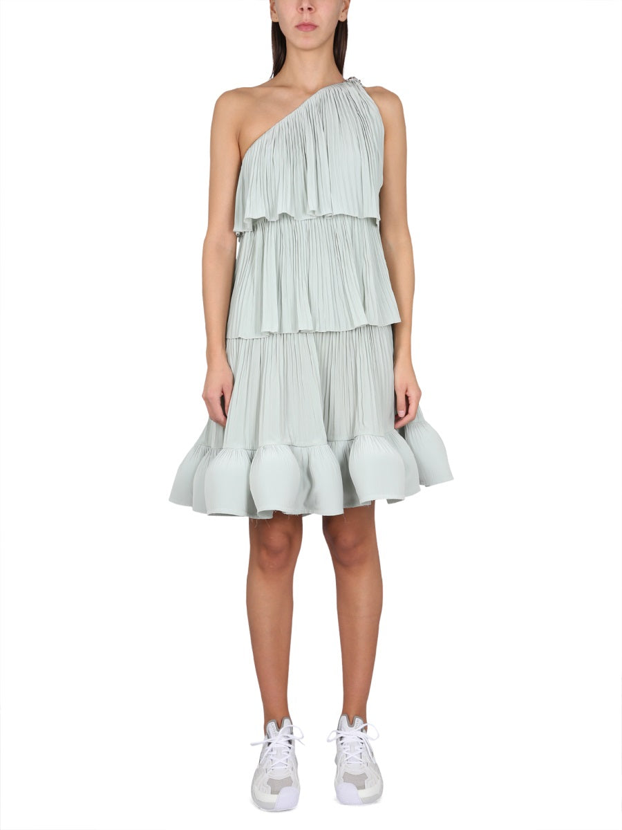 LANVIN Asymmetrical One-Shoulder Mini Dress