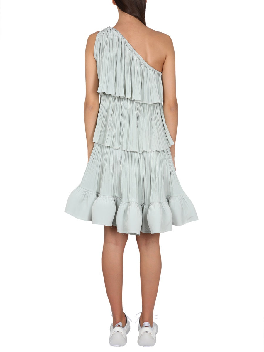 LANVIN Asymmetrical One-Shoulder Mini Dress