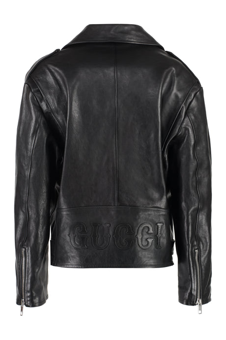 GUCCI Leather Jacket with Waist Belt for Women