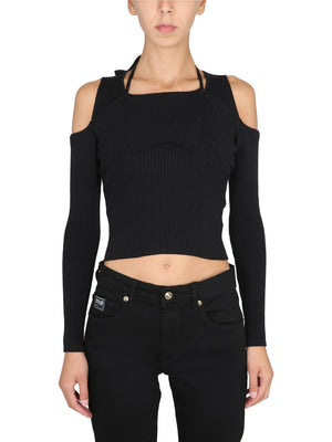 VERSACE JEANS COUTURE Bare Shoulder Mini Top with Square Neckline