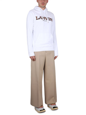 LANVIN Embroidered Logo Sweatshirt with Drawstring Hood