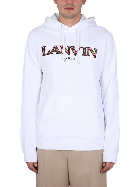 LANVIN Embroidered Logo Sweatshirt with Drawstring Hood