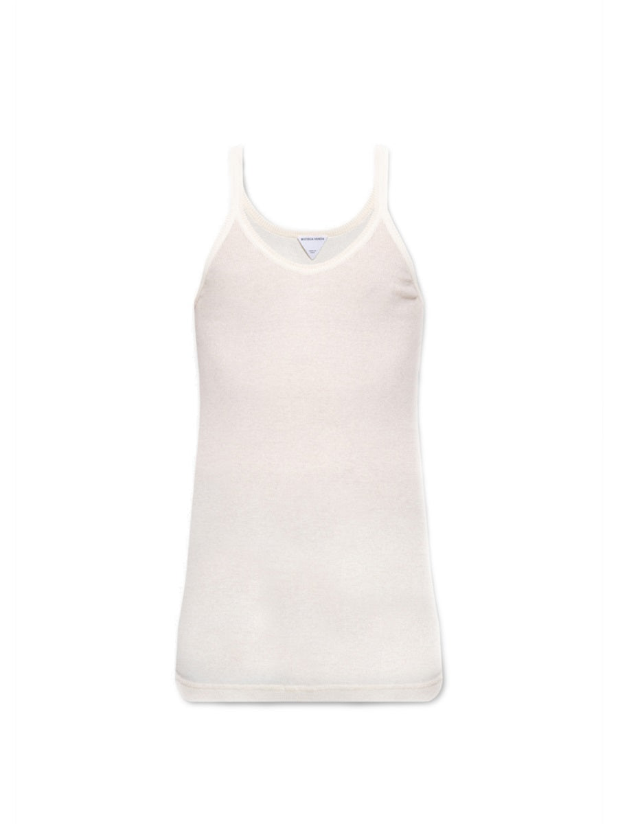 BOTTEGA VENETA Cotton Tank Top with Round Neckline