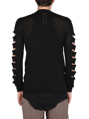 RICK OWENS Cut-Out Cross-Neck Mesh Sweater