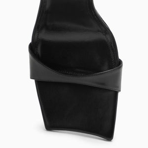 BALENCIAGA ブラックレザーハイサンダル（女性用）